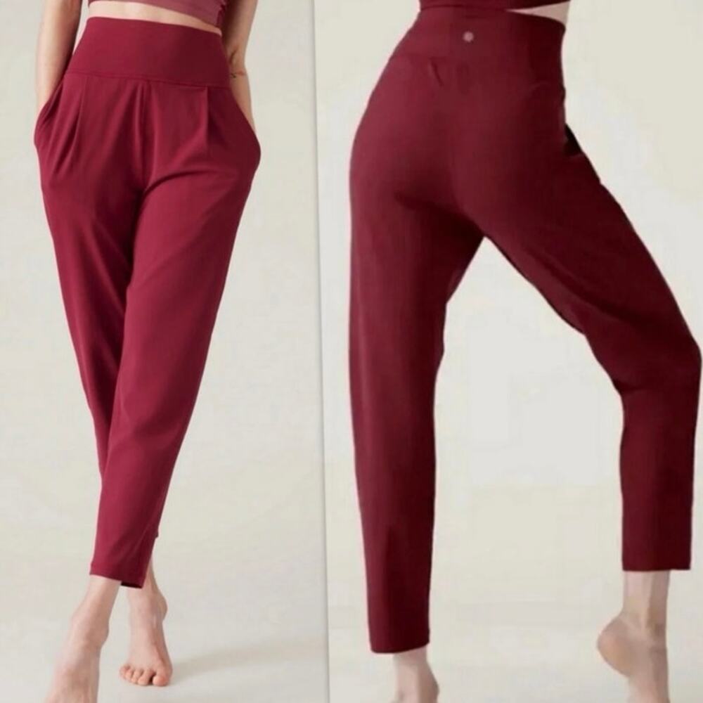 NWT Athleta Elation Pants Burgundy
